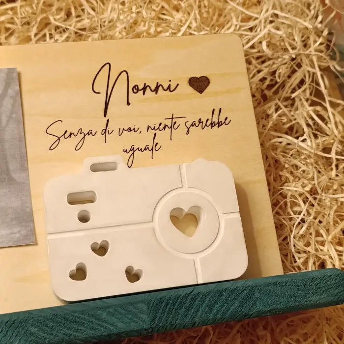 Targa in Legno "Festa dei Nonni" Personalizzata con Dedica