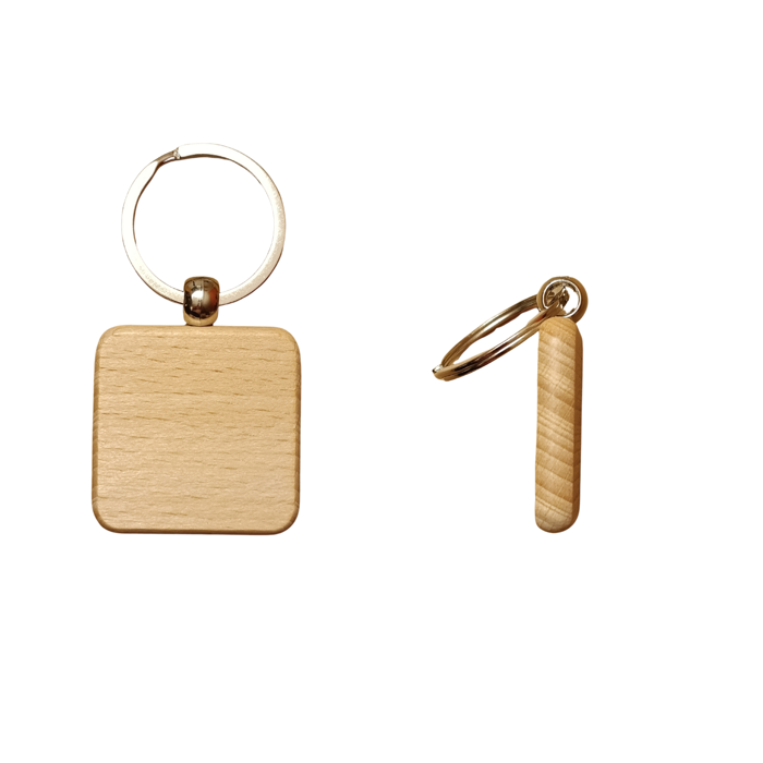 Portachiavi in Legno Naturale Personalizzato con Incisione Laser