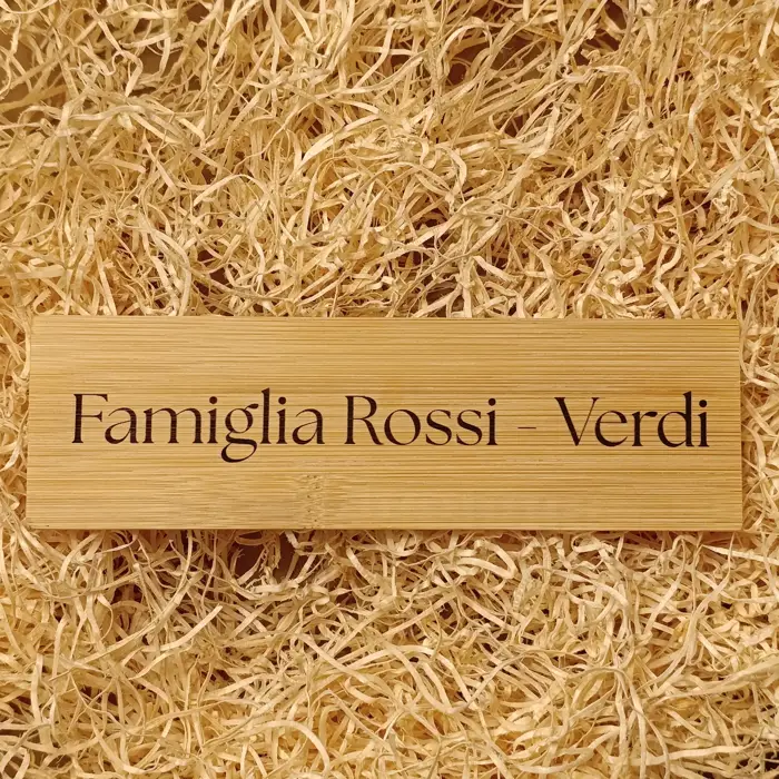 Acquista Targhetta fuoriporta in bambù - prodotti artigianali in legno e candele