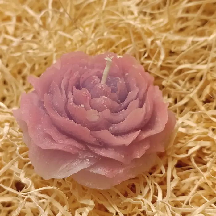 Candela Artigianale a forma di Rosa - Vari Colori Disponibili