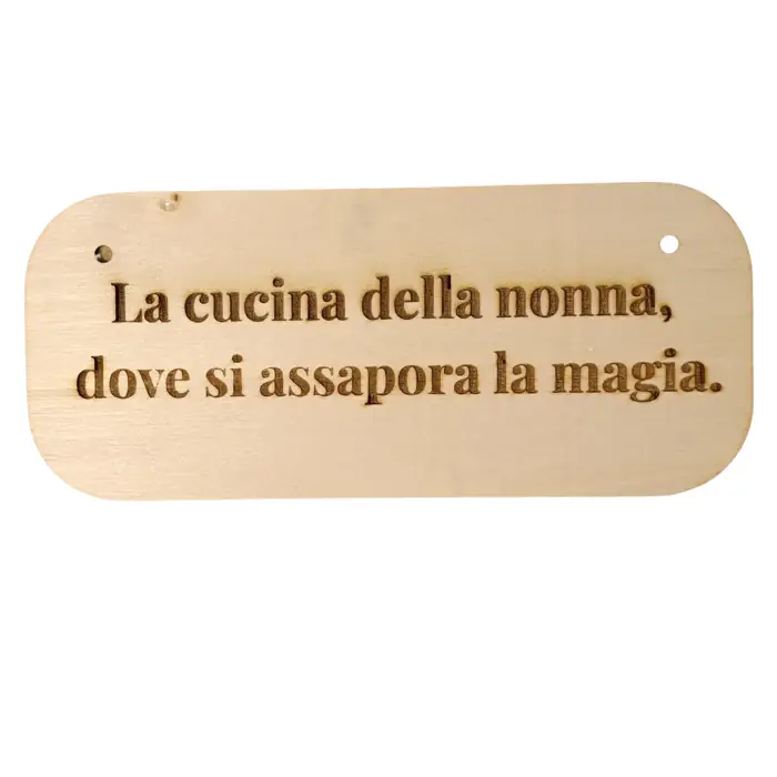 Targhetta in Legno Naturale 17x7 cm con Incisione Personalizzata