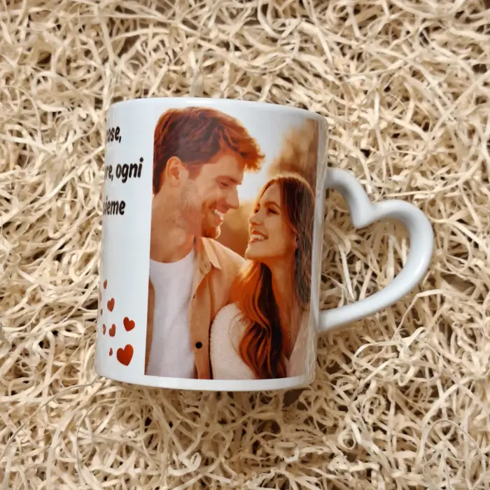 Tazza in Ceramica Personalizzata con Foto e Dedica Romantica