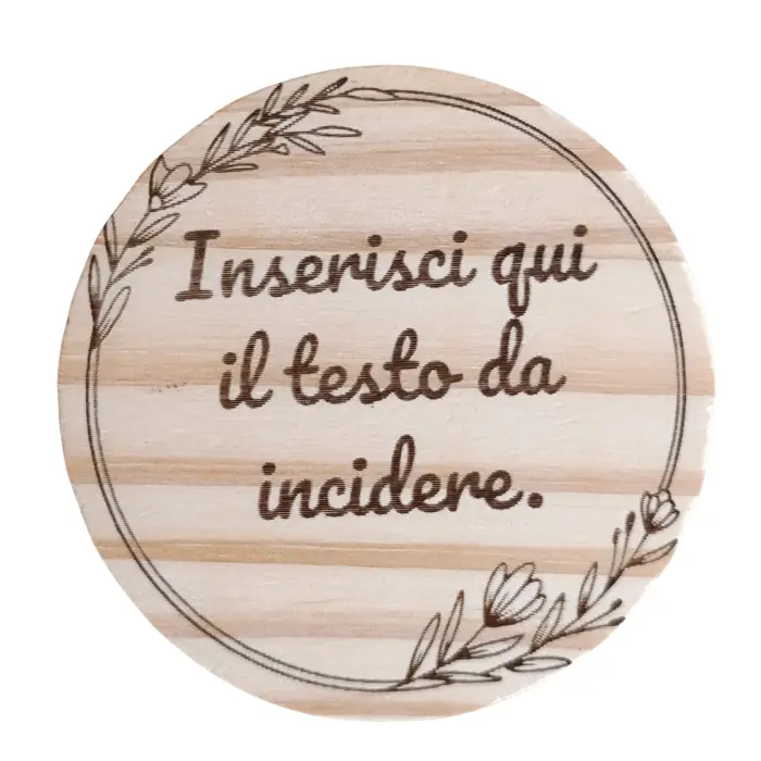 Set di 5 Sottobicchieri in Legno Naturale con Incisione Personalizzata