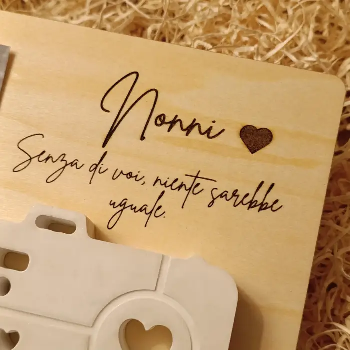 Targa in Legno "Festa dei Nonni" Personalizzata con Dedica