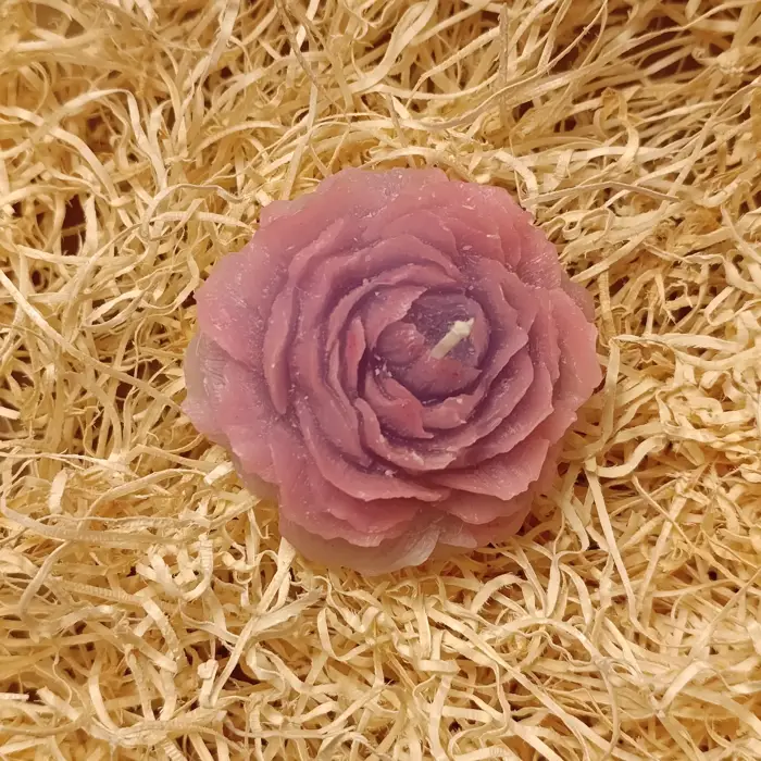 Candela Artigianale a forma di Rosa - Vari Colori Disponibili