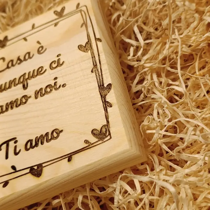 Targa Quadrata in Legno di Pino Naturale Personalizzabile