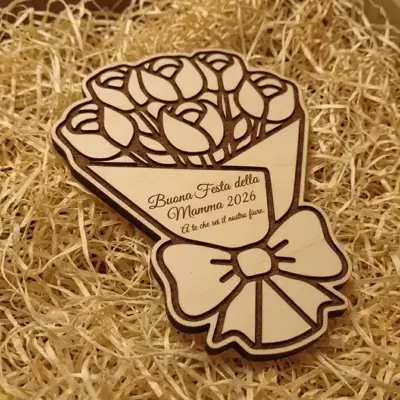 Bouquet Eterno in Legno Personalizzato - Festa della Mamma 2026