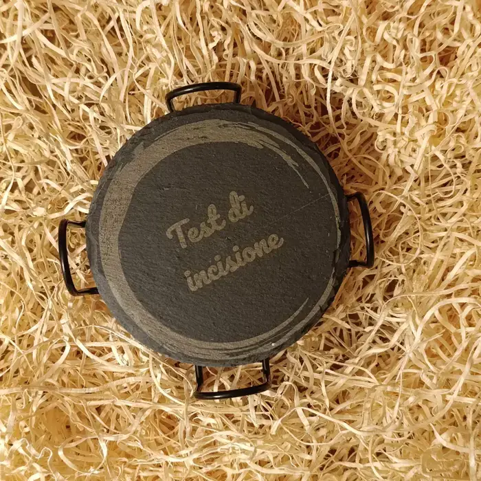 Set 4 Sottobicchieri Antracite Personalizzati con Porta-sottobicchieri Coordinato