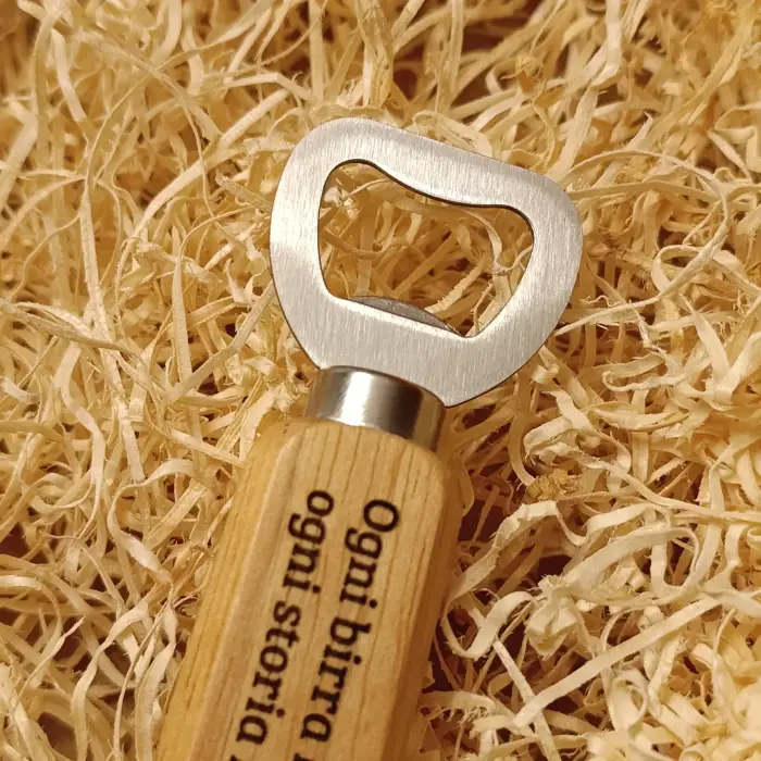 Apribottiglie in Legno e Metallo Personalizzato con Incisione