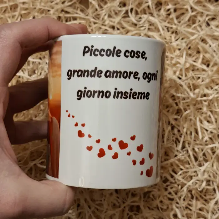 Tazza in Ceramica Personalizzata con Foto e Dedica Romantica