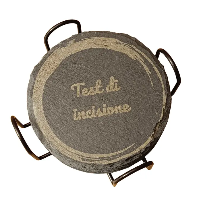 Set 4 Sottobicchieri Antracite Personalizzati con Porta-sottobicchieri Coordinato